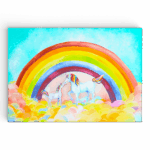 Eenhoorn en unicorn wanddecoratie met regenboog voor de kinderkamer en meisjeskamer - Twinkelschilderijen wanddecoraties