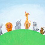 Jungle Dieren Wanddecoratie voor Babykamer en Kinderkamer - Ideaal als kraamcadeau - Schilderij door Twinkelschilderijen