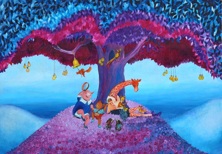 Muziek wanddecoratie voor de kinderkamer - De liedjesboom door Twinkelschilderijen