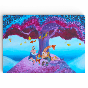 Muziek wanddecoratie voor de kinderkamer - De liedjesboom door Twinkelschilderijen