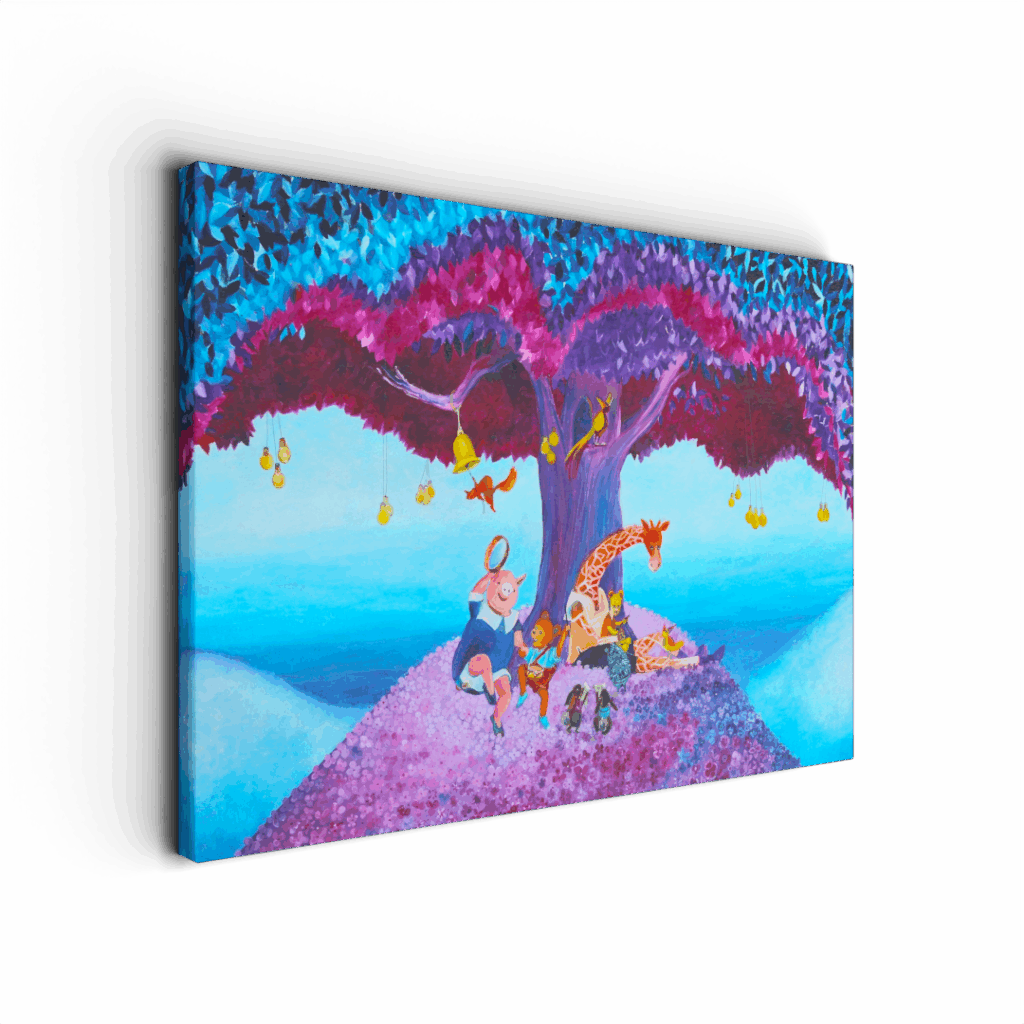 Muziek wanddecoratie voor de kinderkamer - De liedjesboom door Twinkelschilderijen