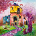 De Bremer Stadsmuzikanten - Wanddecoratie en schilderij voor de kinderkamer door Twinkelschilderijen