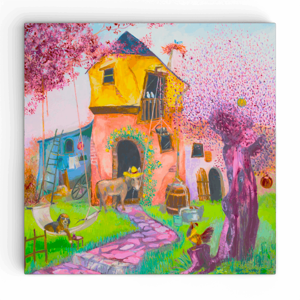 De Bremer Stadsmuzikanten - Wanddecoratie en schilderij voor de kinderkamer door Twinkelschilderijen
