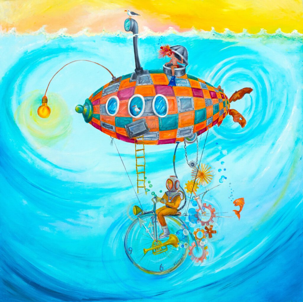 Onderzeeër wanddecoratie voor kinderkamers - Twinkelschilderijen wanddecoratie