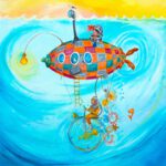 Onderzeeër wanddecoratie voor kinderkamers - Twinkelschilderijen wanddecoratie