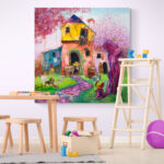 De Bremer Stadsmuzikanten - Wanddecoratie en schilderij voor de kinderkamer door Twinkelschilderijen