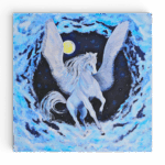 Eenhoorn in de nacht - Mystieke wanddecoratie met eenhoorn