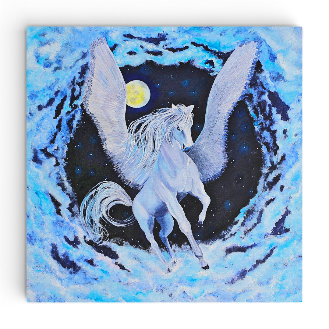 Eenhoorn in de nacht - Mystieke wanddecoratie met eenhoorn