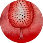 Wandcirkel of wanddecoratie van de Rode Kabouterboom is een aanwinst voor de kinderkamer of je interieur. Een piepklein deurtje staat open.