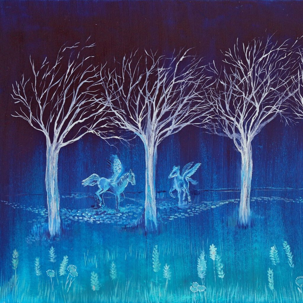 Pegasusweide een prachtige wanddecoratie voor de kinderkamer van Twinkelschilderijen.