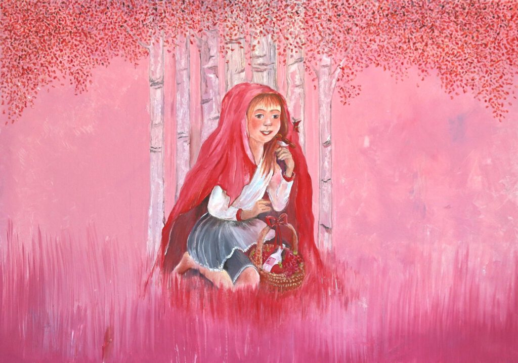 Wanddecoratie voor kinderkamer. Sprookje Roodkapje