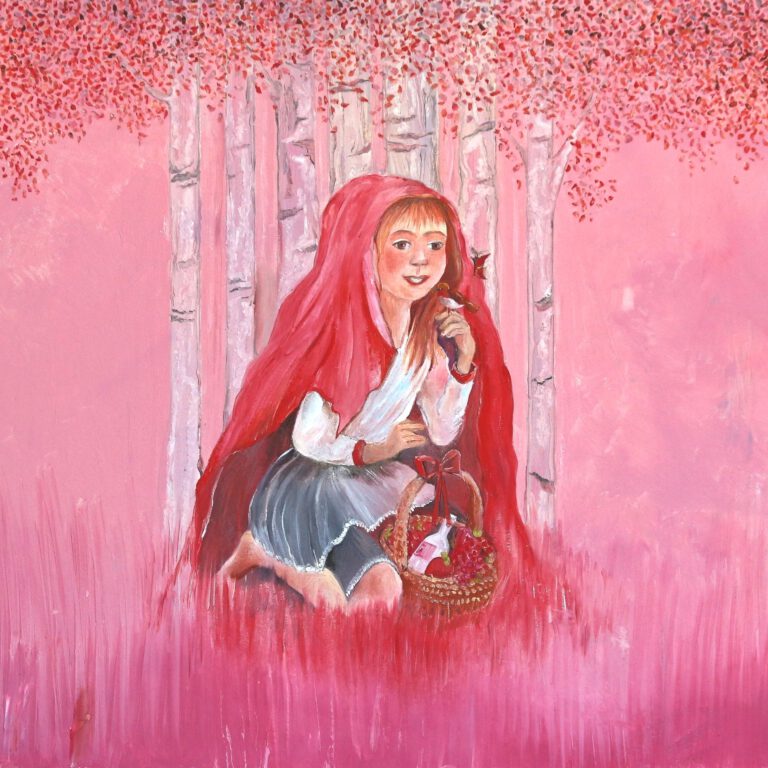 Wanddecoratie voor meisjeskamer. Sprookje Roodkapje