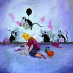 Wanddecoratie voor kinderkamers. Sprookje van Assepoester met muizen en pompoen