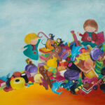 Wanddecoratie voor kinderkamer. Sprookjesschilderij Hans en Grietje