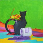 Zwartstaartje is een kleurrijke wanddecoratie van Twinkelschilderijen.