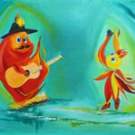 Een wanddecoratie voor de kinderkamer. Uit het boekje Daar wonen 1000 Dromenmakertjes