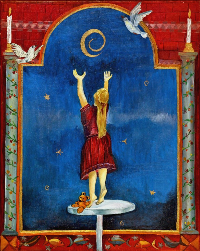 Wanddecoratie voor de kinderkamer van Twinkelschilderijen. Een magisch schilderij