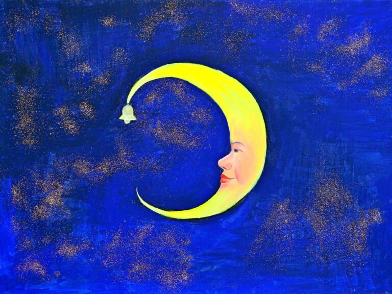 Maanlichtje is een mooie wanddecoratie van Twinkelschilderijen voor alle kinderkamers of babykamers.