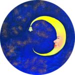 Maanlichtje is een mooie wanddecoratie van Twinkelschilderijen voor alle kinderkamers of babykamers.