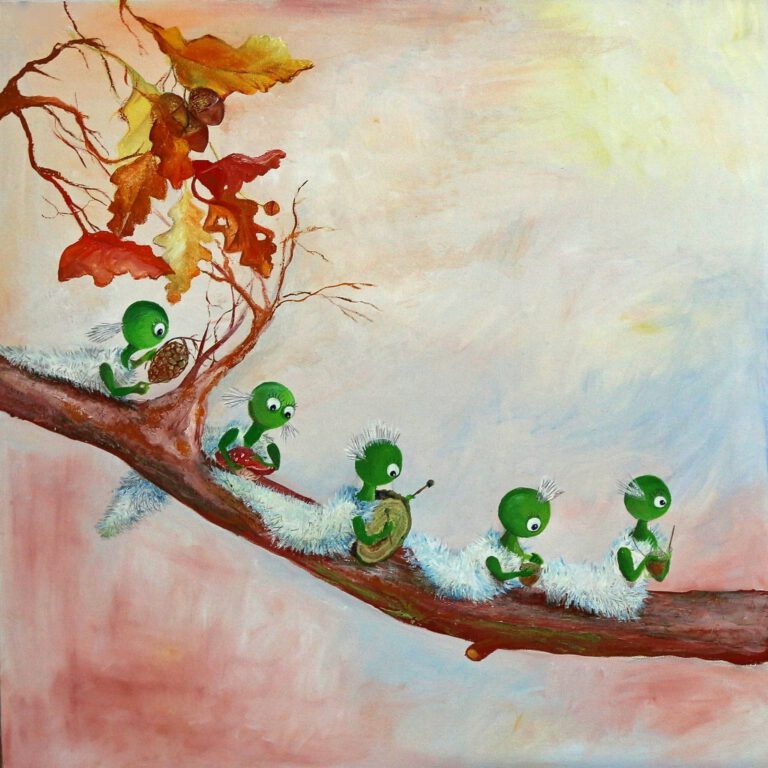 Roffelrupsen is een unieke wanddecoratie van de processierups