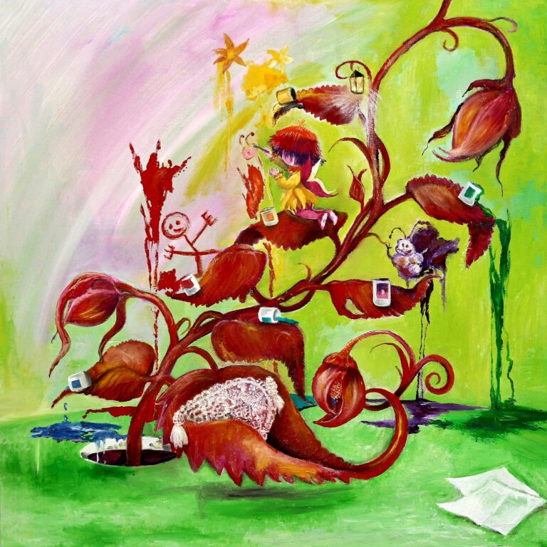 Elfje Isabel is een vrolijke wanddecoratie van Twinkelschilderijen.