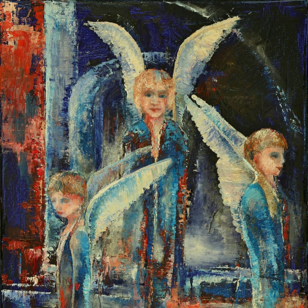 Engelen: Drie in Harmonie is een wanddecoratie van Twinkelschilderijen