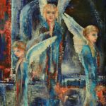 Engelen: Drie in harmonie is een wanddecoratie van Twinkelschilderijen