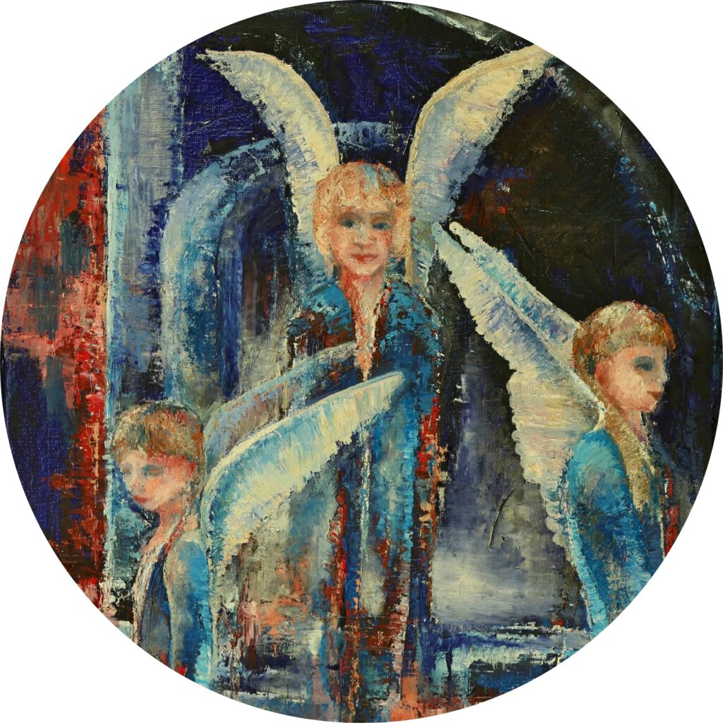 Engelen: Drie in Harmonie is een wanddecoratie van Twinkelschilderijen