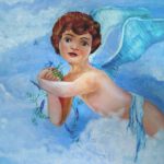 Engel Nadea is een wanddecoratie van Twinkelschilderijen. Staat erg leuk in een baby of kinderkamer.